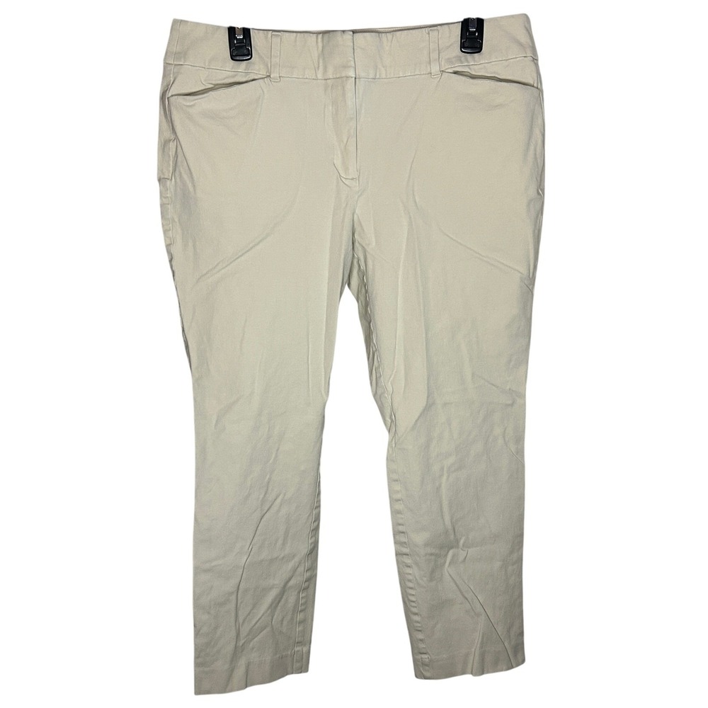 LOFT Outlet‎ Curvy Skinny Ankle Chino Pants Khaki 12 Neutral Minimalist Office